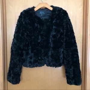 Line & Dot Faux Fur Jacket